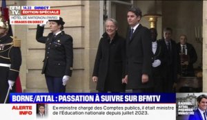 Gabriel Attal est arrivé à Matignon pour la passation de pouvoir avec Élisabeth Borne