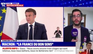 Conférence de presse d'Emmanuel Macron: "C'est une grande désillusion, on ne parle pas du tout de l'hôpital public", déplore Aurélien Le Brun (SUD Santé Sociaux)