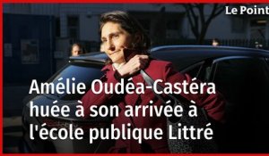 Amélie Oudéa-Castéra huée à son arrivée à l'école publique Littré