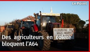 Des agriculteurs en colère bloquent l’A64