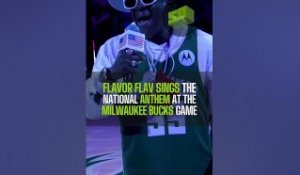 Flavor Flav Sings The National Anthem At The Milwaukee Bucks Game