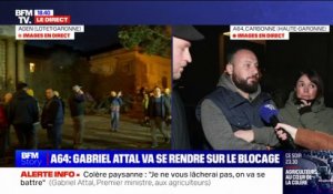 "C'est un début, mais ce n'est pas encore terminé": Des agriculteurs mobilisés sur l'autoroute A64 (Haute-Garonne) réagissent aux annonces de Gabriel Attal