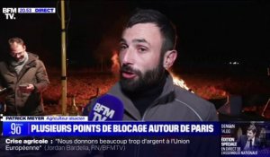 "S'il n'y a pas de réponses, on va monter crescendo": Agriculteur en Alsace, Patrick Meyer a rejoint le point de blocage de l'A4 (Seine-et-Marne) pour manifester sa colère