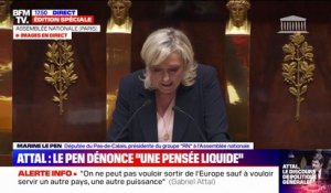 Déclaration de politique générale de Gabriel Attal: Marine Le Pen dénonce la "pensée liquide" du macronisme