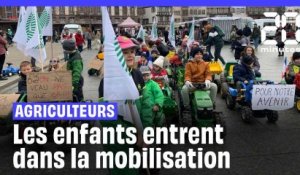 Manifestation des agriculteurs : Des enfants sur leur tracteur à pédales assiègent Strasbourg