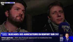 Colère des agriculteurs: des tracteurs en renfort du barrage sur l'autoroute A1