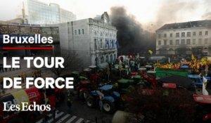 Agriculture : 1.000 tracteurs bloquent le quartier européen de Bruxelles