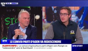 Mobilisation des agriculteurs: le convoi de la Coordination rurale du Lot-et-Garonne, parti d'Agen et parvenu jusqu'à Rungis, va "redescendre" vers le Sud-Ouest