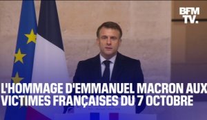 "68 millions de Français endeuillés": l'hommage d'Emmanuel Macron aux victimes du 7 octobre en Israël