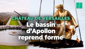 Au Château de Versailles, Apollon et ses tritons volent dans le ciel avant de retrouver leur fontaine