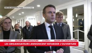 Emmanuel Macron : «Il faut être humble et lucide, on ne répondra pas en quelques heures à cette crise agricole, elle ne sera pas réglée aujourd'hui ou durant ce salon»