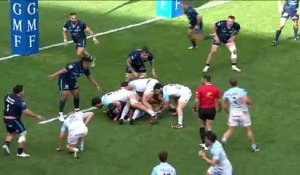 TOP 14 - Essai de Aurélien CALLANDRET (AB) - Montpellier Hérault Rugby - Aviron Bayonnais