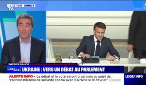 L'Élysée annonce qu'un débat et un vote seront organisés sur "l'accord bilatéral de sécurité conclu avec l'Ukraine le 16 février"