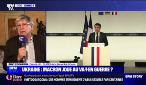 Troupes européennes en Ukraine: "C'est une phrase irresponsable" de la part d'Emmanuel Macron, affirme Éric Coquerel (LFI)