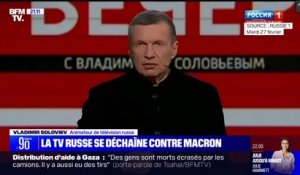 "Tu n'es pas un héritier de de Gaulle, tu ne vaux même pas la moitié": La télévision publique russe se déchaîne contre Emmanuel Macron après ses propos sur l'envoi de troupes en Ukraine