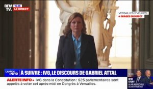IVG dans la Constitution: Yaël Braun-Pivet arrive à la tribune du Congrès de Versailles