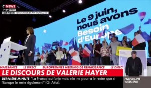 Meeting Elections européennes : Après un discours poussif, sans envolée et centré quasi uniquement contre le Rassemblement National, Valérie Hayer se fait étriller sur les réseaux