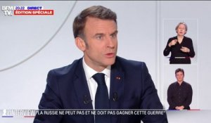 Emmanuel Macron: "Si la Russie gagne cette guerre, la crédibilité de l'Europe sera réduite à zéro"