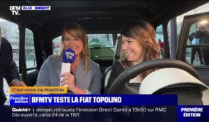 Voitures sans permis: l'équipe de Première édition a testé la Fiat Topolino devant les studios de BFMTV