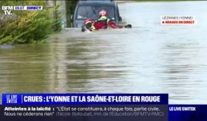 Crues: les pompiers évacuent les habitants de Lézinnes dans l'Yonne