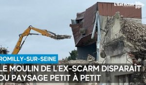 Peu à peu, le moulin de l’ex-Scarm à Romilly-sur-Seine disparaît du paysage