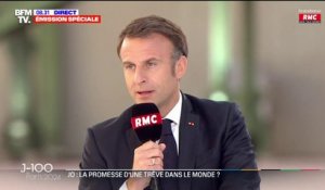 JO de Paris: Emmanuel Macron affirme que Vladimir Poutine "ne peut pas être invité", mais que "les athlètes, sans hymne et sans drapeau pourront concourir"