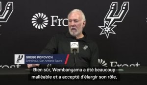 Spurs - Popovich parle des progrès de Wembanyama : "Un QI basket à la Tim Duncan”