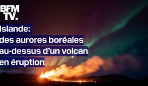Islande: les images d’aurores boréales au-dessus d’un volcan en éruption