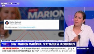 "Ces propos sont homophobes": Sarah El Haïry s'indigne des propos de Marion Maréchal à l'égard des enfants de Simon Porte-Jacquemus, nés par GPA