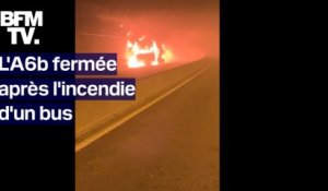 Autoroute A6b: les images du bus en flammes dans le tunnel de Bicêtre