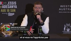 UFC 305 - Du Plessis rend hommage à Adesanya : "Pas d'amitié, mais le respect est là"