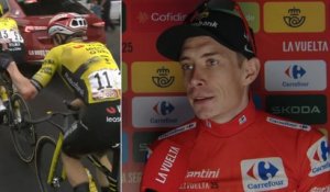 La Vuelta 2025 - Jonas Vingegaard : "Je suis tombé plutôt fort, mais ça va, j'ai surtout glissé... heureux de gagner et d'être en Rouge"