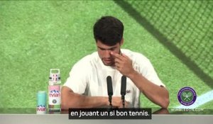 Wimbledon - Alcaraz : "Je ne pense pas voir d'avantage sur Sinner"