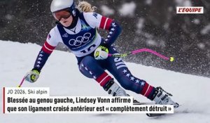 Blessée au genou gauche, Lindsey Vonn affirme que son ligament croisé antérieur est « complètement détruit » - JO 2026 - Ski