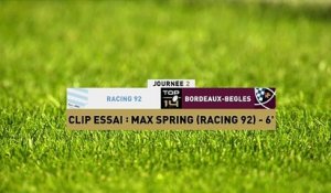 TOP 14 - Essai de Max SPRING (R92) - Racing 92 - Union Bordeaux-Bègles