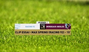 TOP 14 - Essai de Max SPRING 2 (R92) - Racing 92 - Union Bordeaux-Bègles