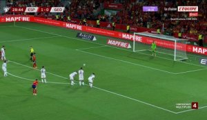 Mamardashvili sort le penalty de Ferran Torres - Foot - Qualif. Coupe du monde