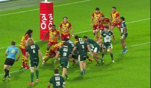 TOP 14 - Essai de Emilien GAILLETON (SP) - Section Paloise - USA Perpignan