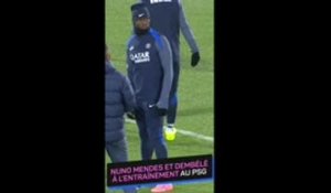 PSG - Ousmane Dembélé présent à l’entraînement, tout comme Nuno Mendes !