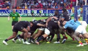 TOP 14 - Essai de Christopher TOLOFUA (MHR) - USA Perpignan - Montpellier Hérault Rugby