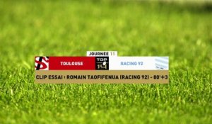 TOP 14 - Essai de Romain TAOFIFENUA 2 (R92) - Stade Toulousain - Racing 92