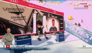 Loïc Meillard en tête de la première manche du slalom de Val d'Isère - Ski - Coupe du monde de ski