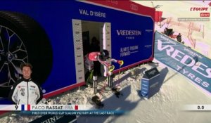 Paco Rassat a enfourché lors de la première manche du slalom de Val d'Isère - Ski - Coupe du monde de ski