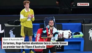 En larmes, Hugo Gaston abandonne face à Jannik Sinner au premier tour de l'Open d'Australie - Tennis - Open d'Australie