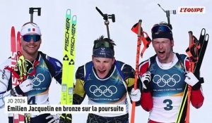 En bronze sur la poursuite, Émilien Jacquelin décroche sa première médaille olympique individuelle - JO 2026 - Biathlon (H)