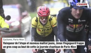 Vainqueur de l'étape et nouveau maillot jaune, Jonas Vingegaard frappe un gros coup au bout de cette 4e journée - Cyclisme - Paris-Nice