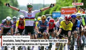 Insatiable, Tadej Pogacar remporte son 3e Tour des Flandres et égale le record de victoires de l'épreuve - Cyclisme - Tour des Flandres