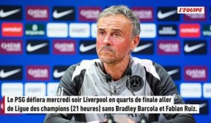 Le PSG sans Bradley Barcola et Fabian Ruiz pour le quart de finale aller de Ligue des champions contre Liverpool - Foot - Ligue des champions