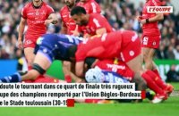 Dorian Aldegheri écope d'un carton rouge de 20 minutes après un mauvais geste sur Damian Penaud lors d'UBB-Toulouse - Rugby - Coupe des champions