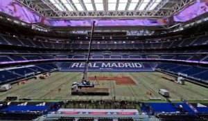 Un court de tennis aménagé sur la pelouse du stade du Real Madrid - Tennis - ATP - Madrid